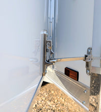 Aluminum 4" Hook & Keeper Door Holder for RVs Rance Legend Lighting Ameralite Cargo Trailers - close-up view | AAA Trailer