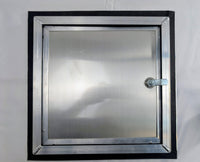 Aluminum Side Access Fuel Door for Cargo & Snowmobile Trailers – Locking Hatch (Blemished) - 11x11 - close-up view | AAA Trai