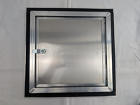 Aluminum Side Access Fuel Door for Cargo & Snowmobile Trailers – Locking Hatch (Blemished) - 11x11 - close-up view | AAA Trai
