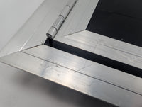Aluminum Side Access Fuel Door for Cargo & Snowmobile Trailers – Locking Hatch (Blemished) - 11x11 - close-up view | AAA Trai