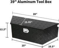 Aluminum Trailer Tongue Box, 39 x 15.7 x 12.2 inch Waterproof Trailer Tool Box with Lock and Keys - 39 x 15.7 x 12.2 - full p