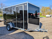 Amera-Lite 6x12 Black Aluminum Enclosed Trailer Side Profile with Curbside Access Door