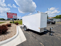 American Hauler 5x10 Enclosed Cargo Trailer w Ramp Door - White - Stock# 32539 - 2,990 lb, 5x10 - close-up view | AAA Trailer