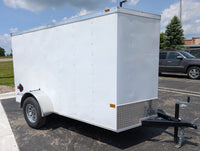 American Hauler 5x10 Enclosed Cargo Trailer w Ramp Door - White - Stock# 32539 - 2,990 lb, 5x10 - detail view | AAA Trailer