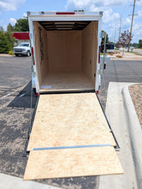 American Hauler 5x10 Enclosed Cargo Trailer w Ramp Door - White - Stock# 32539 - 2,990 lb, 5x10 - component detail | AAA Trai