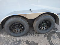 American Hauler 6x12 Tandem Axle Enclosed Cargo Trailer w Ramp Door - White - Stock #36633 - 2,700 lbs, 6x12 - close-up view 