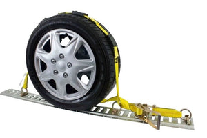 Wheel Straps with E-Track Fittings  Auto Hauler Ratchet Strap for Towing a Car, ATV, UTV or Van (PAIR) - 2x4 - full product v