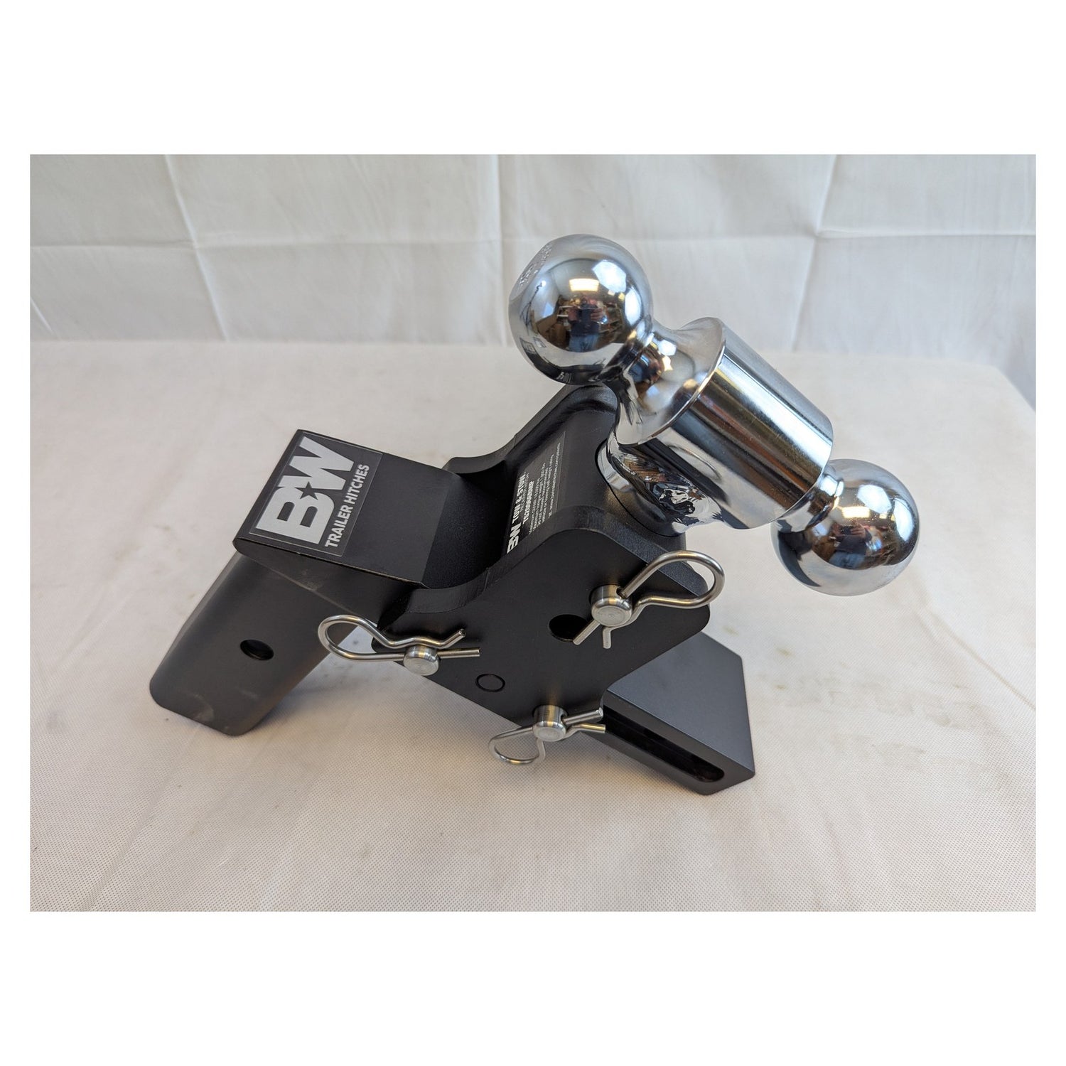 B&W Trailer Hitches Tow & Stow Adjustable Trailer Hitch Ball Mount - Fits 2.5" Receiver, Dual Ball (2" x 2-5/16"), Compatible