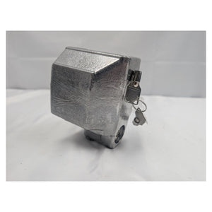 Blaylock TL-22 Bulldog Style Coupler Lock EZ Push Button side view with included keys