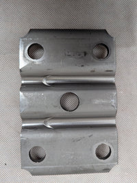 U-Bolt Plate for 3" Diameter Round Trailer Axle  - 1-3/4" Wide Spring - 9/16 or 1/2" U Bolts - detail view | AAA Trailer