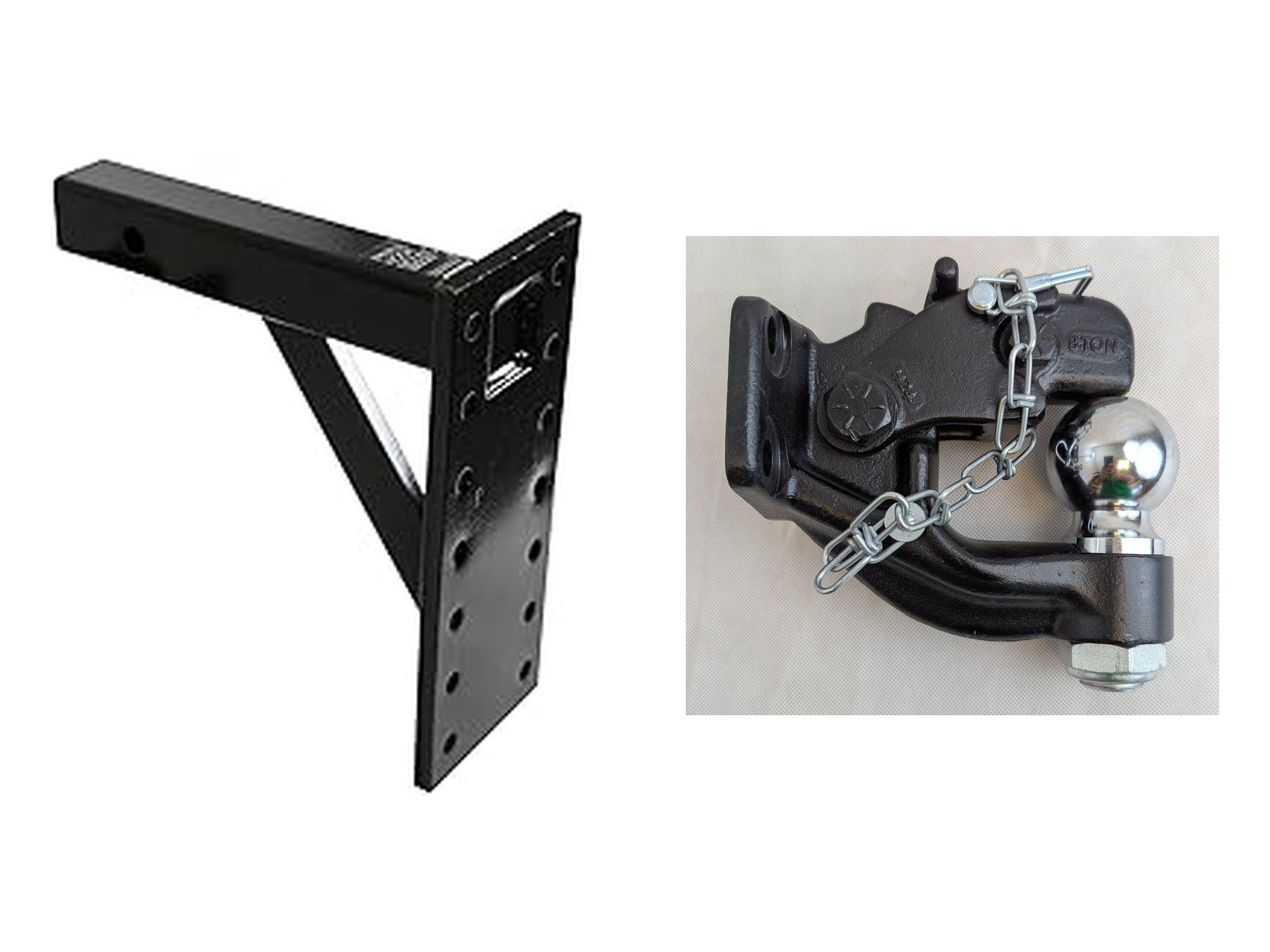 Buyers Products 2" Extended Pintle Hitch Bundle – PM812 6-Position Mount + BH82516 8-Ton Combination Hitch (10,000 lb MGTW Kit)