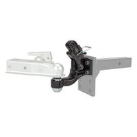 Buyers Products BH82516 combination hitch shown bolt-mounted on a pintle hook mounting plate - installation diagram