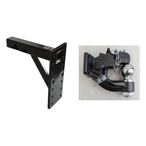 Buyers Products PM812 extended pintle mount + BH82516 8-ton combination hitch bundle for 2 inch receivers, 10,000 lb MGTW kit