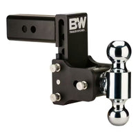 B&W Tow & Stow Adjustable Ball Mount – 2.5" Receiver – Dual Ball (2" & 2-5/16") – 5" Drop / 4.5" Rise – Black