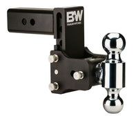 B&W Tow & Stow Adjustable Ball Mount – 2.5" Receiver – Dual Ball (2" & 2-5/16") – 5" Drop / 4.5" Rise – Black
