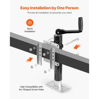 Trailer Jack Bolt-on Trailer Tongue Jack 2000 lbs Dynamic Load 10" Travel - 2000 lbs - close-up view | AAA Trailer