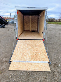 Cargo Mate 5x10 E Series Enclosed Cargo Trailer w Ramp Door & Side Door Stock 124133 - 2400 lbs, 5x10 - close-up view | AAA T