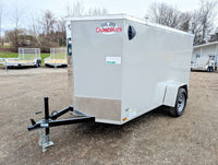 Cargo Mate 5x10 E Series Enclosed Cargo Trailer w Ramp Door & Side Door Stock 124133 - 2400 lbs, 5x10 - close-up view | AAA T