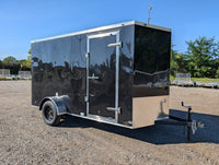 Cargo Mate 6x12 SA Enclosed Trailer w Ramp Door - Black - Stock# 105372 - 2,700 lbs, 6x12 - full product view | AAA Trailer