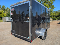 Cargo Mate 6x12 SA Enclosed Trailer w Ramp Door - Black - Stock# 105372 - 2,700 lbs, 6x12 - close-up view | AAA Trailer