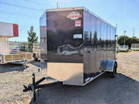 Cargo Mate 6x12 SA Enclosed Trailer w Ramp Door - Black - Stock# 105372 - 2,700 lbs, 6x12 - close-up view | AAA Trailer