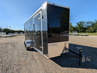 Cargo Mate 6x12 SA Enclosed Trailer w Ramp Door - Black - Stock# 105372 - 2,700 lbs, 6x12 - close-up view | AAA Trailer