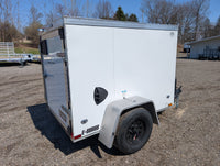 Cargo Mate E Series 4x6 Enclosed Cargo Trailer - White - Stock# 124917 - 465 lbs, 4x6 - close-up view | AAA Trailer