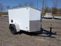 Cargo Mate E Series 4x6 Enclosed Cargo Trailer - White - Stock# 124917 - 465 lbs, 4x6 - close-up view | AAA Trailer
