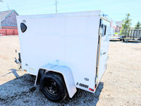 Cargo Mate E Series 4x6 Enclosed Cargo Trailer - White - Stock# 124917 - 465 lbs, 4x6 - close-up view | AAA Trailer
