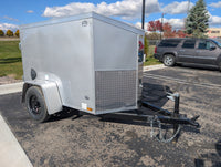 Cargo Mate E Series 4x6 Enclosed Cargo Trailer - Gray - Stock# 124894 - 1,435 lbs, 4x6 - alternate angle | AAA Trailer