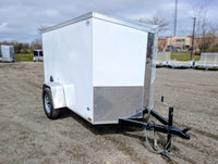 Cargo Mate E Series 5x8 Cargo Trailer w Ramp Door - White - Stock# 124868 - 765 lb, 5x8 - close-up view | AAA Trailer