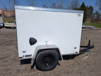 Cargo Mate E Series 4x6 Enclosed Cargo Trailer - White - Stock# 124917 - 465 lbs, 4x6 - detail view | AAA Trailer
