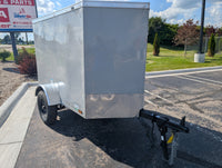 Cargo Mate E Series 4x6 Enclosed Cargo Trailer - Silver - Stock# 123132 - 2,000 lbs, 4x6 - alternate angle | AAA Trailer