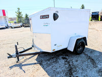 Cargo Mate E Series 4x6 Enclosed Cargo Trailer - White - Stock# 124917 - 465 lbs, 4x6 - close-up view | AAA Trailer
