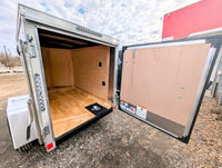 Cargo Mate E Series 4x6 Enclosed Cargo Trailer - Gray - Stock# 124053 - 2,000 lbs, 4x6 - close-up view | AAA Trailer