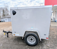 Cargo Mate E Series 4x6 Enclosed Cargo Trailer - Gray - Stock# 124053 - 2,000 lbs, 4x6 - close-up view | AAA Trailer