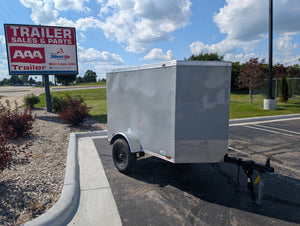 Cargo Mate E Series 4x6 Enclosed Cargo Trailer - Silver - Stock# 123132 - 2,000 lbs, 4x6 - full product view | AAA Trailer