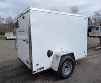 Cargo Mate E Series 5x8 Cargo Trailer w Ramp Door - White - Stock# 124868 - 765 lb, 5x8 - detail view | AAA Trailer