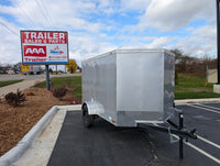 Cargo Mate E Series 5x8 Cargo Trailer w Swing Door - Gray - Stock# 123172 - 640 lbs, 5x8 - alternate angle | AAA Trailer