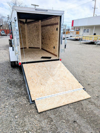 Cargo Mate E Series 5x8 Cargo Trailer w Ramp Door - White - Stock# 124868 - 765 lb, 5x8 - component detail | AAA Trailer