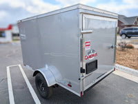 Cargo Mate E Series 5x8 Cargo Trailer w Swing Door - Gray - Stock# 123172 - 640 lbs, 5x8 - close-up view | AAA Trailer