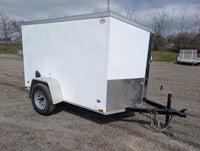 Cargo Mate E Series 5x8 Cargo Trailer w Ramp Door - White - Stock# 124868 - 765 lb, 5x8 - close-up view | AAA Trailer