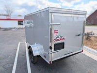 Cargo Mate E Series 5x8 Cargo Trailer w Swing Door - Gray - Stock# 123172 - 640 lbs, 5x8 - close-up view | AAA Trailer