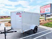 Cargo Mate E Series 5x8 Cargo Trailer w Swing Door - Gray - Stock# 123172 - 640 lbs, 5x8 - full product view | AAA Trailer