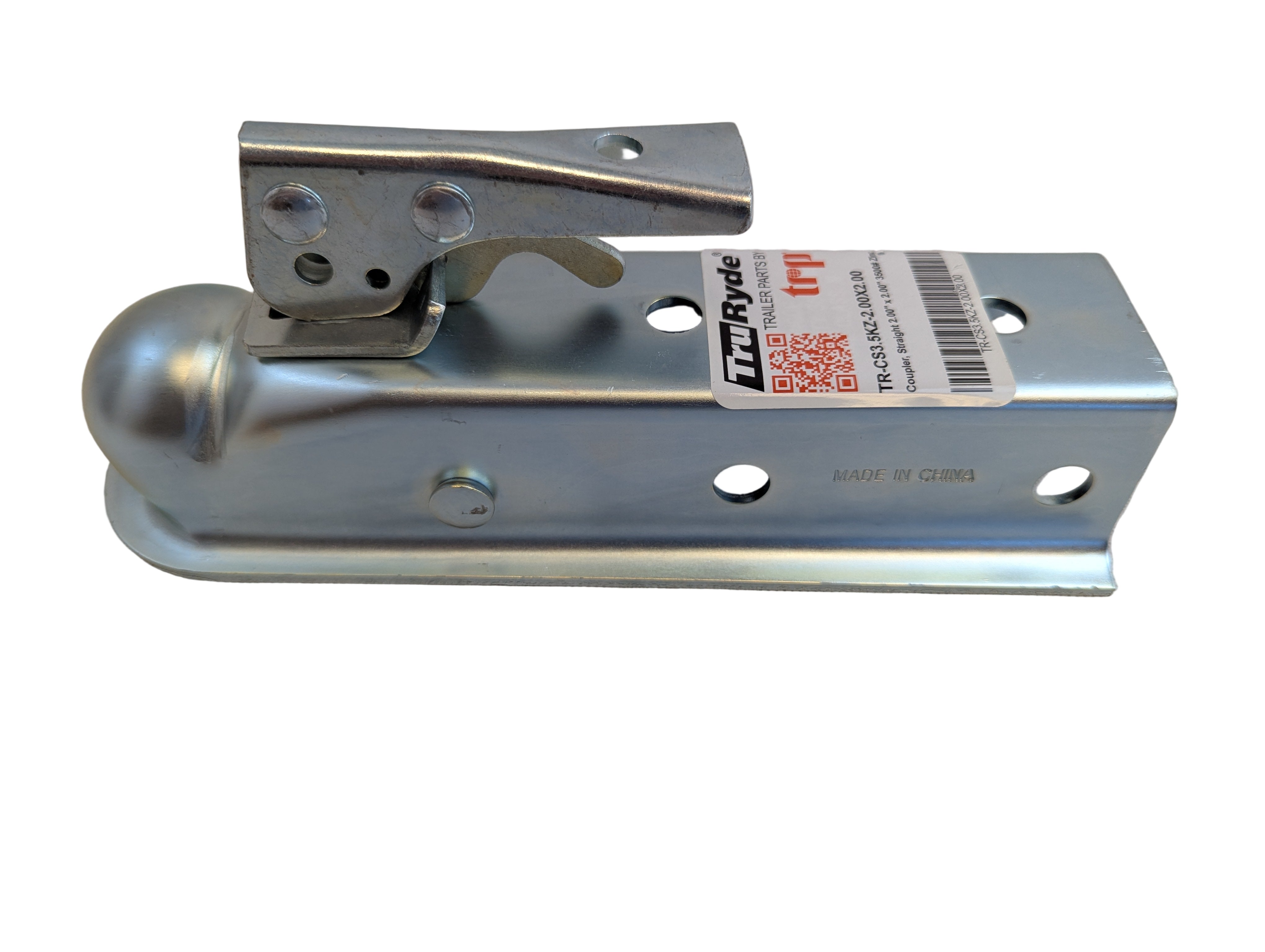 2" Straight Trailer Coupler – Lever Lock | 3,500 lb Capacity | CT-3001-Z Zinc Plated