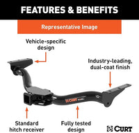 CURT 13454 Class 3 Trailer Hitch, 2-Inch Receiver, Compatible with Select Ford Escape, Lincoln Corsair , Black - 3,500 lbs - 
