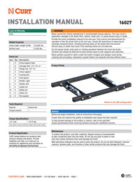 CURT 16027 Puck System 5th Wheel Adapter with Rails, Select Chevy, Ford, GMC, 25K #16027 - close-up view | AAA Trailer