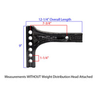 Reese 63911 Adjustable Weight Distribution Hitch Shank 2-1/2" Receiver 10" Drop - 12,000 lbs - full product view | AAA Traile
