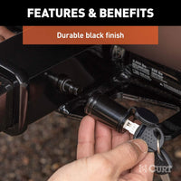 CURT 23518 Black Barbell Hitch Lock – 5/8" Pin | Fits 2" Receiver | Anti-Theft Trailer Hitch Lock - 1 lb - alternate angle | 