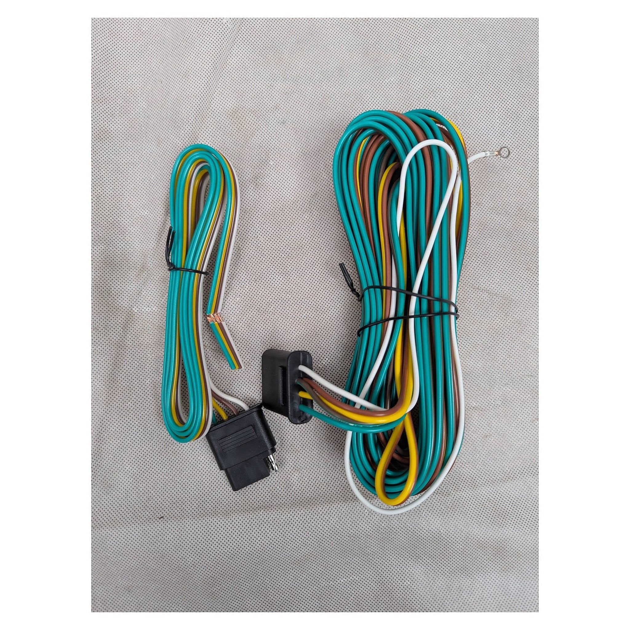 Trailer Wiring Harness Kit, 25ft Trailer Wire with 4 Flat Extension Connector, 4 Pin Flat Wishbond Wiring Light Kit